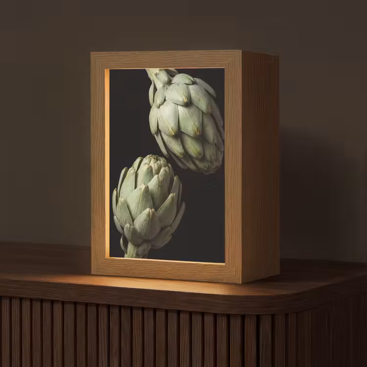 Table Lamp - Artichoke - Green - Food - Artisjok - Groen - Eten Light Box met kabel (Tafellamp) klein