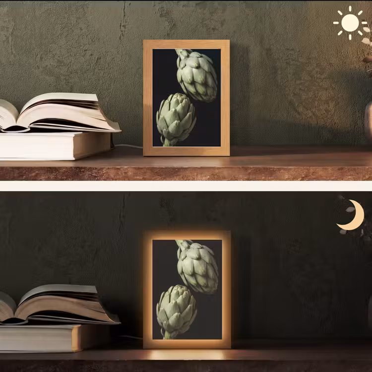 Table Lamp - Artichoke - Green - Food - Artisjok - Groen - Eten Light Box met kabel (Tafellamp) klein
