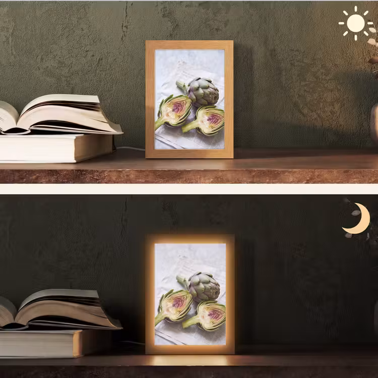 Table Lamp - Artichoke - Sliced - Food - Artisjok - Doorgesneden - Eten Light Box met kabel (Tafellamp) klein