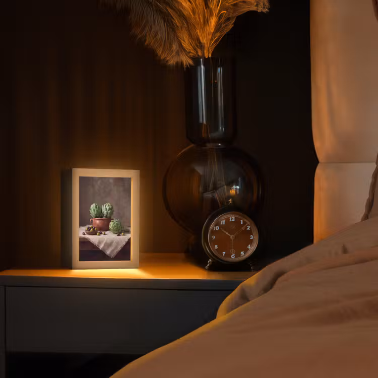 Table Lamp - Artichokes - Olives - Food - Artisjokken - Olijven - Eten Light Box met kabel (Tafellamp) klein