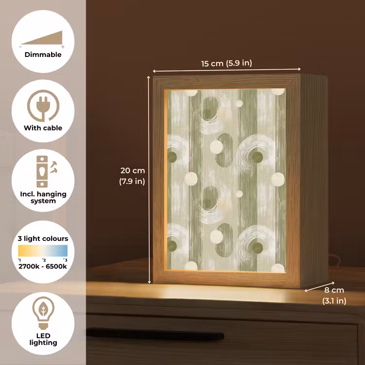 Artistiek - Modern - Groen Light Box met kabel (Tafellamp) klein 925 -USP_EN