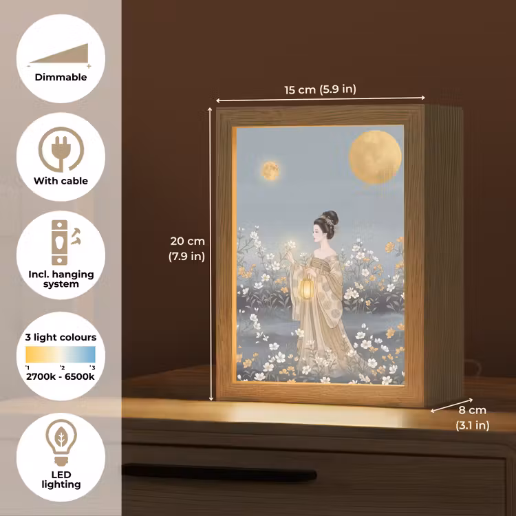 Aziatisch - Vrouw - Kimono Light Box met kabel (Tafellamp) klein -USP_EN
