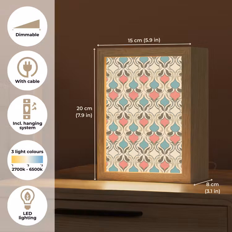 Barok - Retro - Kleurrijk Light Box met kabel (Tafellamp) klein 925 -USP_EN