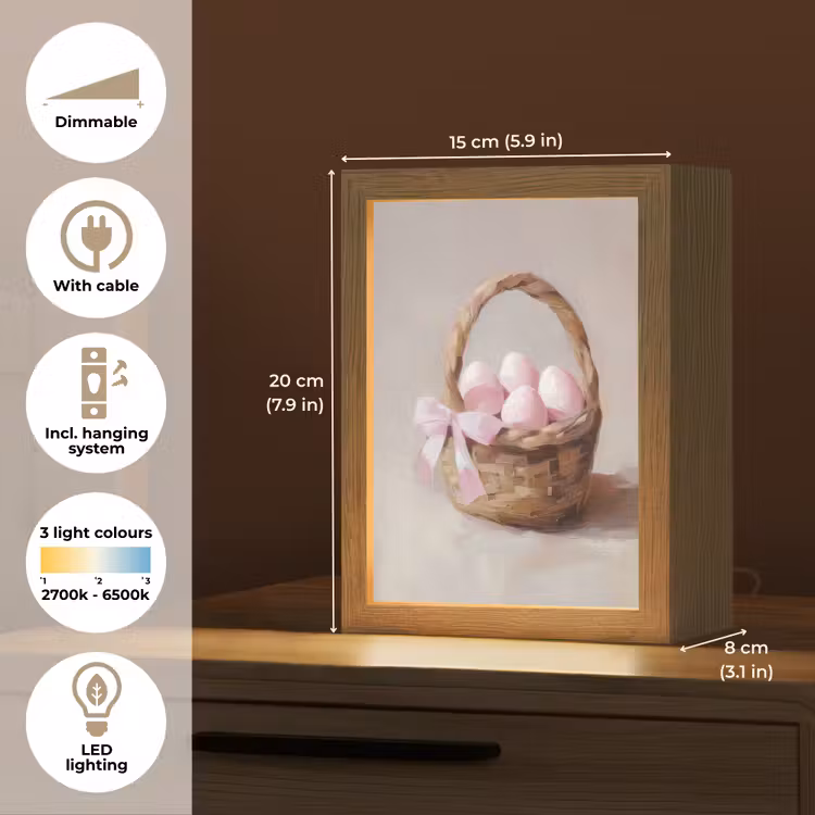 Mand - Eieren - Roze Light Box met kabel (Tafellamp) klein -USP_EN