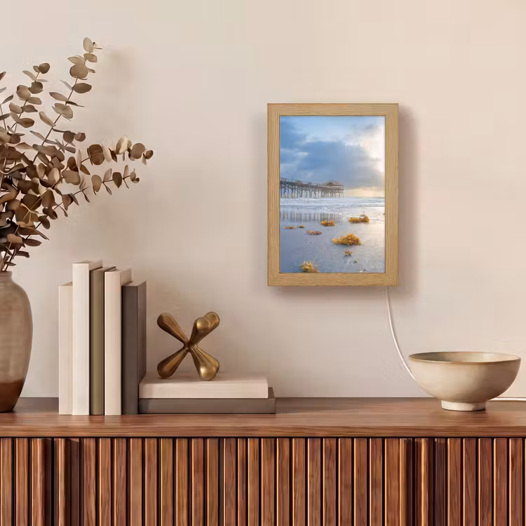 Strand - Pier - Zeewier - Zee - Zomer Light Box met kabel (Tafellamp) klein -sfeer2