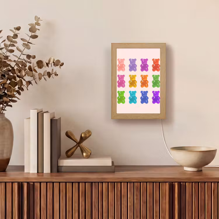 Beer - Kleurrijk - Snoep Light Box met kabel (Tafellamp) klein -sfeer2