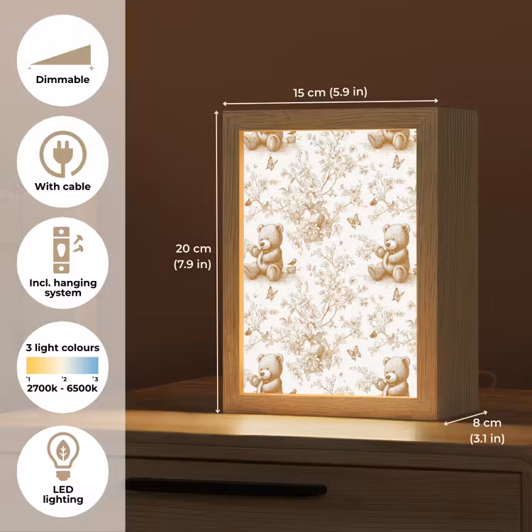 Beer - Tijdloos - Bruin Light Box met kabel (Tafellamp) klein 925 -USP_EN