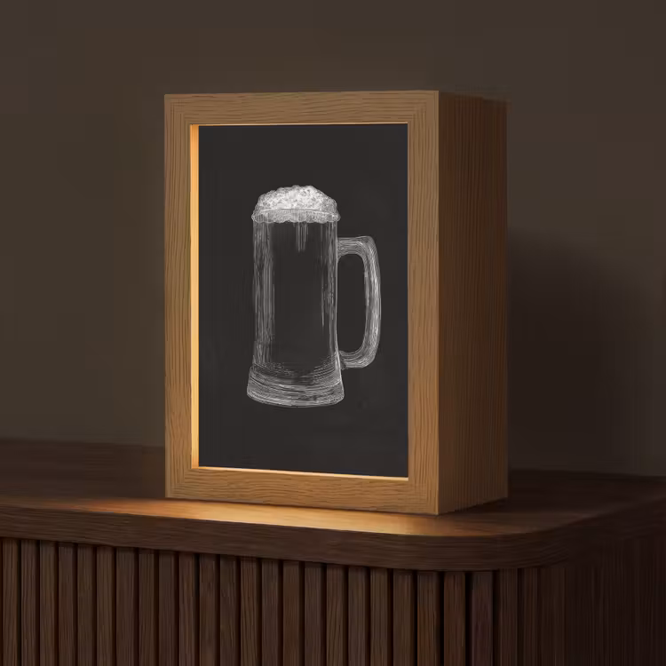 Bierpul - Schuim - Krijttekening Light Box met kabel (Tafellamp) klein -z3d_website