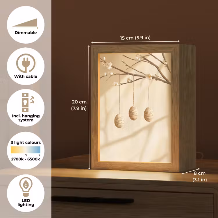Beige - Paastak - Eieren Light Box met kabel (Tafellamp) klein -USP_EN