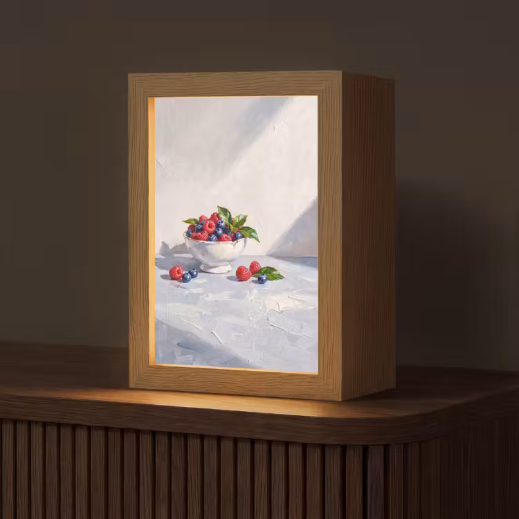 Table Lamp - Berries - Bowl - Food - Bessen - Kom - Eten Light Box met kabel (Tafellamp) klein