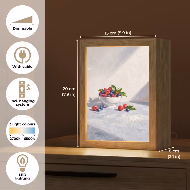 Table Lamp - Berries - Bowl - Food - Bessen - Kom - Eten Light Box met kabel (Tafellamp) klein