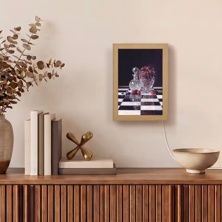 Table Lamp - Berries - Crystal - Still Life - Bessen - Kristal - Stilleven Light Box met kabel (Tafellamp) klein