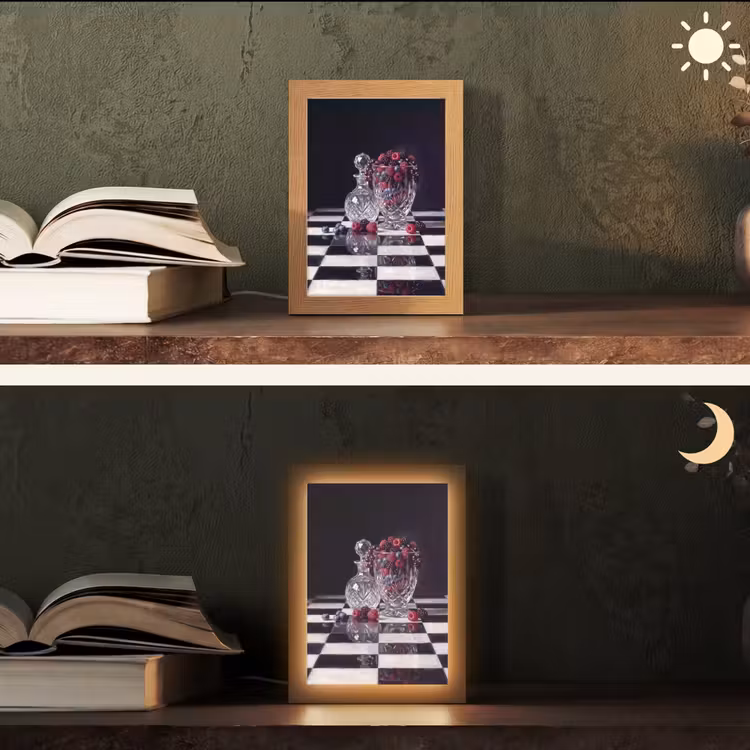 Table Lamp - Berries - Crystal - Still Life - Bessen - Kristal - Stilleven Light Box met kabel (Tafellamp) klein