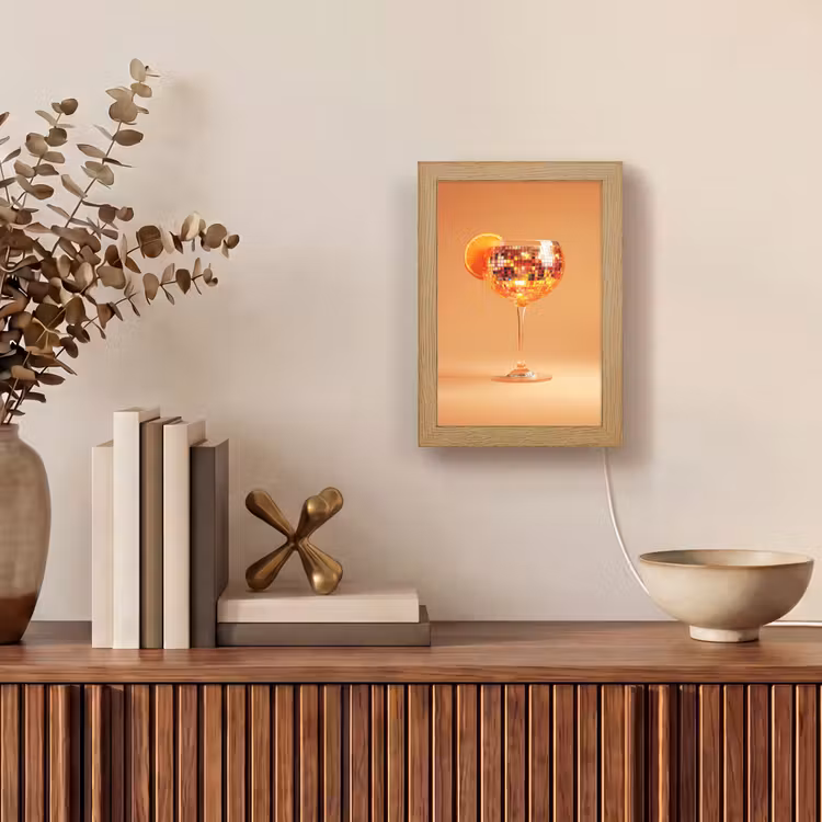 Drank - Oranje - Glitter - Disco Light Box met kabel (Tafellamp) klein -sfeer2