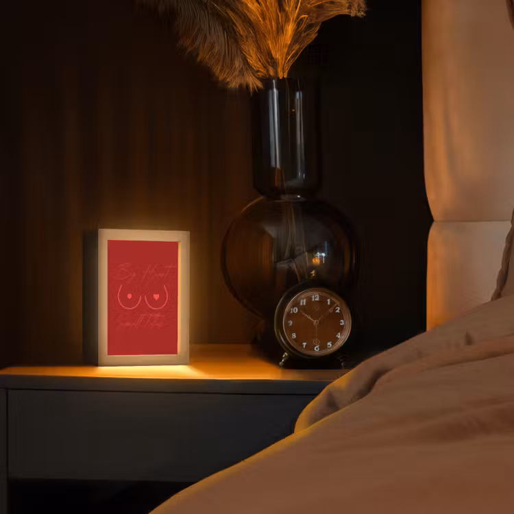 big heart small titties - Hart - Rood Light Box met kabel (Tafellamp) klein -sfeer1