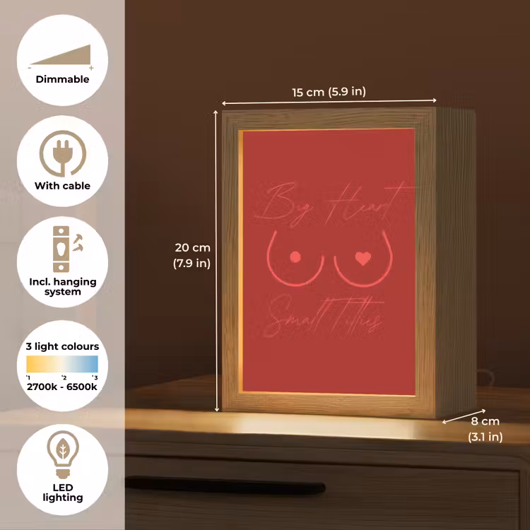 big heart small titties - Hart - Rood Light Box met kabel (Tafellamp) klein -USP_EN