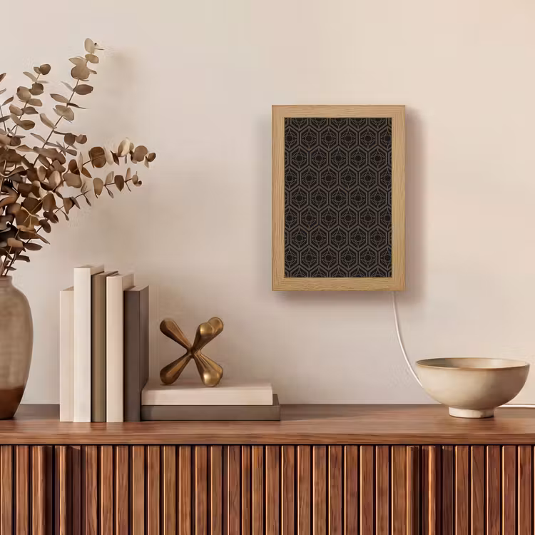 Zwart - Goud - Bloemenkern Light Box met kabel (Tafellamp) klein 925 -sfeer2