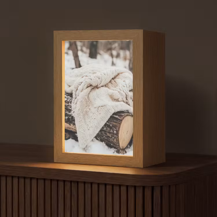 Deken - Wit - Boomstronk - Winter - Sneeuw Light Box met kabel (Tafellamp) klein -z3d_website