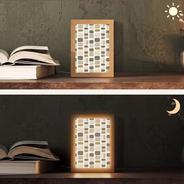 Blokken - Vintage - Grijs Light Box met kabel (Tafellamp) klein 925 -sfeer3