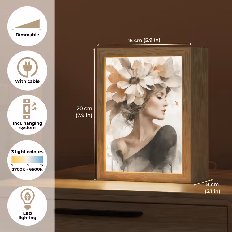 Bloesem - Portret - Gezicht Light Box met kabel (Tafellamp) klein -USP_EN