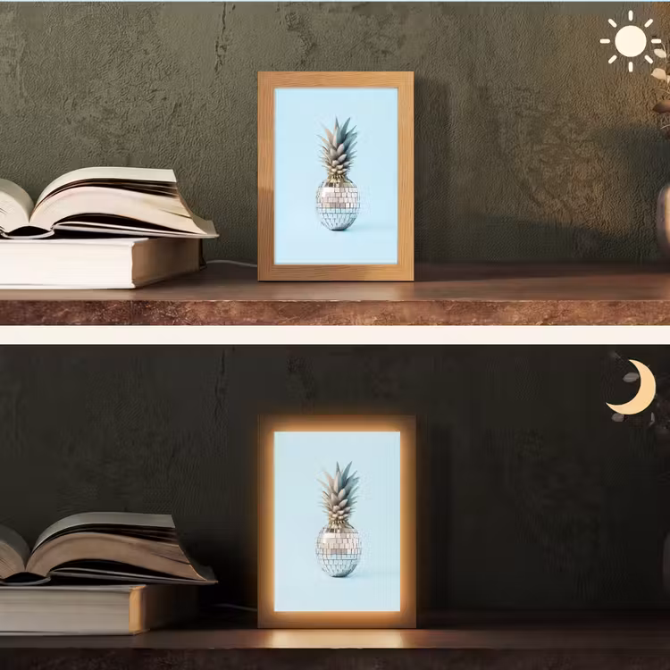 Blauw - Ananas - Disco - Discobal Light Box met kabel (Tafellamp) klein -sfeer3