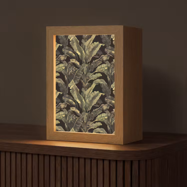 Botanisch - Bladeren - Groen Light Box met kabel (Tafellamp) klein 925 -z3d_website