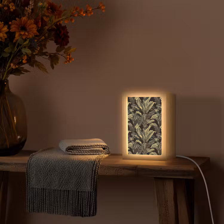 Botanisch - Bladeren - Groen Light Box met kabel (Tafellamp) klein 925 -sfeer4