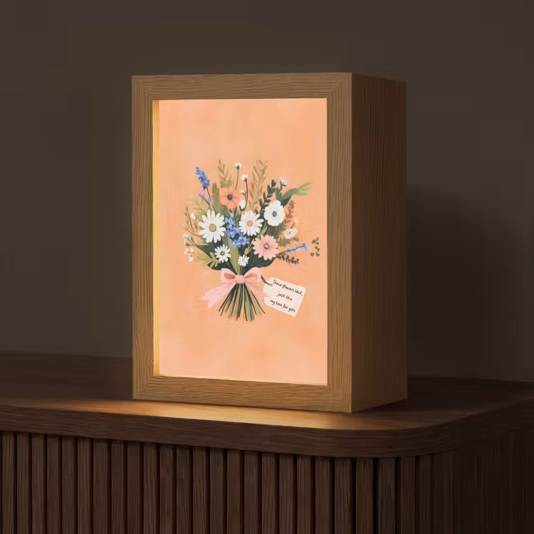 Boeket - Strikje - Quote Light Box met kabel (Tafellamp) klein -z3d_website