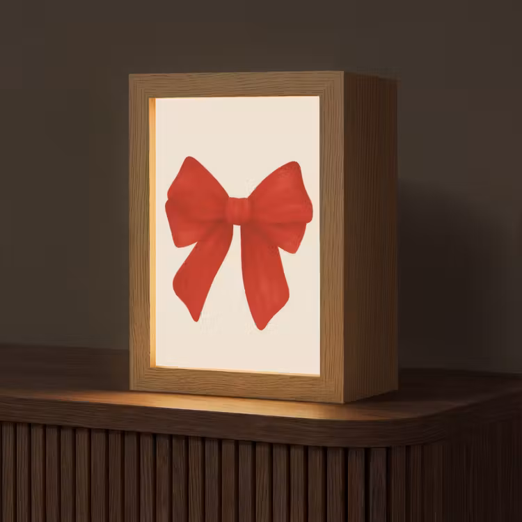 Strik - Symmetrisch - Rood - Lint Light Box met kabel (Tafellamp) klein -z3d_website