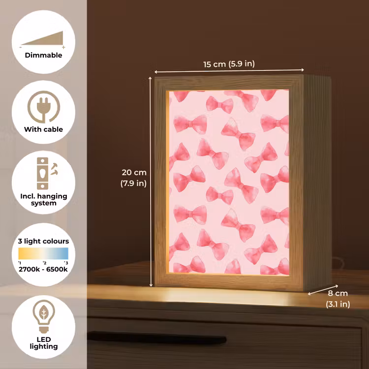 Strikken - Aquarel - Roze Light Box met kabel (Tafellamp) klein 925 -USP_EN