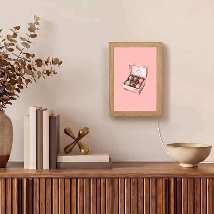 Doosje - Bonbons - Liefdevolle - Tekst Light Box met kabel (Tafellamp) klein -sfeer2