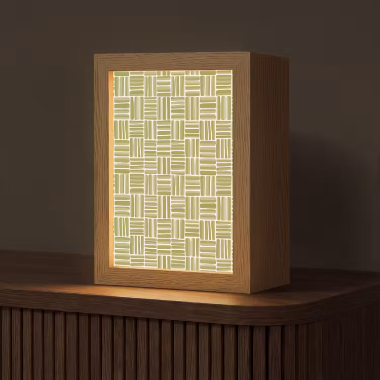Vlecht - Patroon - Groen Light Box met kabel (Tafellamp) klein 925 -z3d_website
