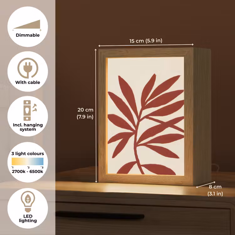 Tak - Bladeren - Rood Light Box met kabel (Tafellamp) klein -USP_EN