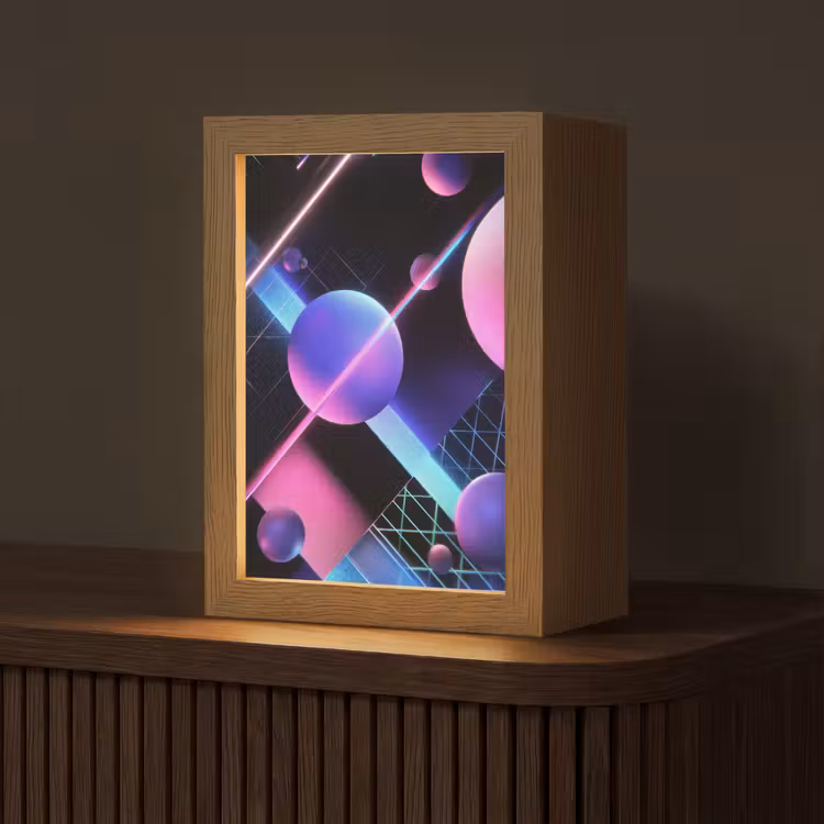 Bollen - Neon - Lijnen - Roze Light Box met kabel (Tafellamp) klein -z3d_website
