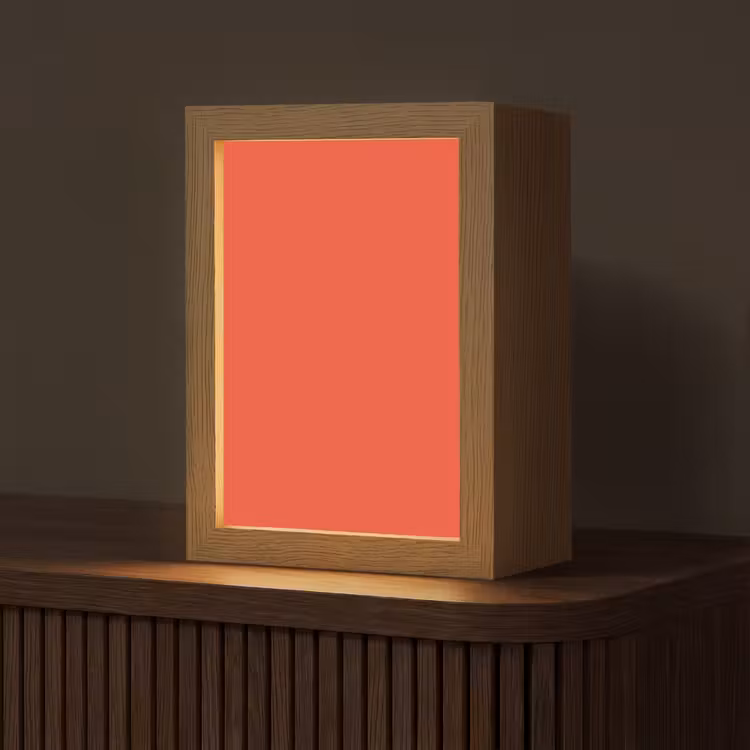 Burnt - Coral - Oranje Light Box met kabel (Tafellamp) klein 925 -z3d_website