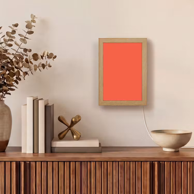 Burnt - Coral - Oranje Light Box met kabel (Tafellamp) klein 925 -sfeer2
