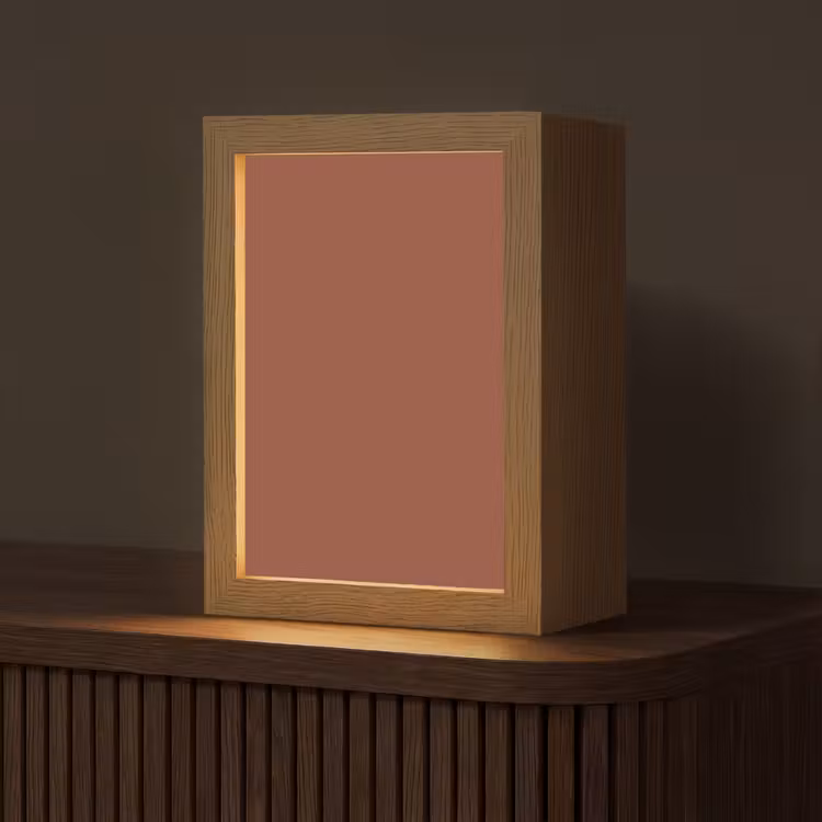 Burnt - Mahogany - Terracotta Light Box met kabel (Tafellamp) klein 925 -z3d_website