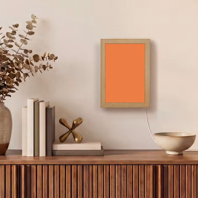 Burnt - Sienna - Oranje Light Box met kabel (Tafellamp) klein 925 -sfeer2