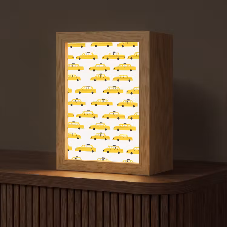 Taxi - Iconisch - Geel Light Box met kabel (Tafellamp) klein 925 -z3d_website