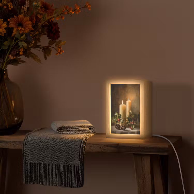 Kaarslicht - Kerst - Veelkleurig Light Box met kabel (Tafellamp) klein -sfeer4