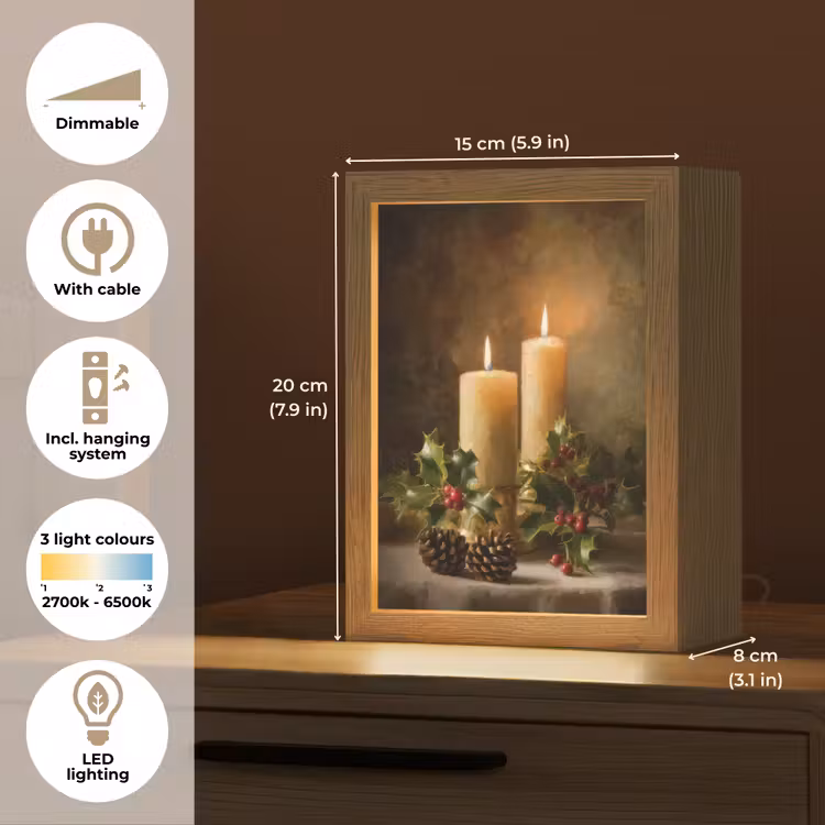 Kaarslicht - Kerst - Veelkleurig Light Box met kabel (Tafellamp) klein -USP_EN