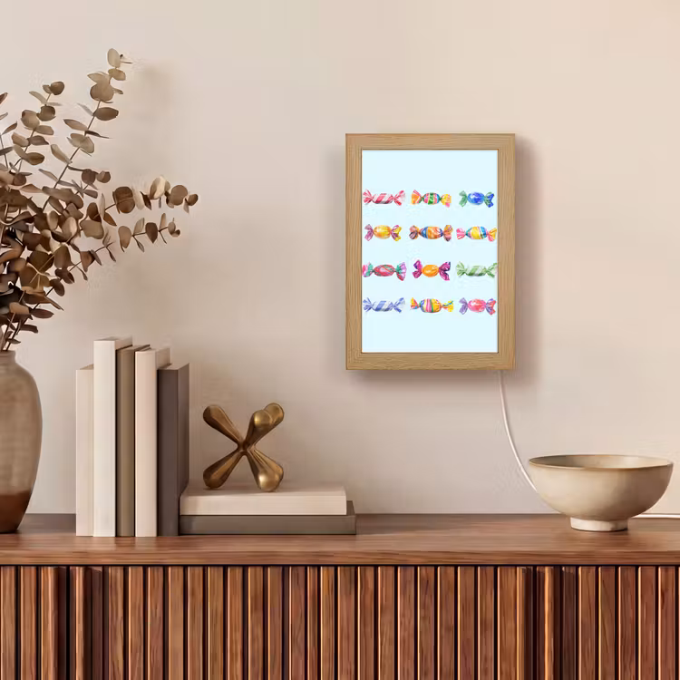 Snoepjes - Realistisch - Kleurrijk Light Box met kabel (Tafellamp) klein -sfeer2