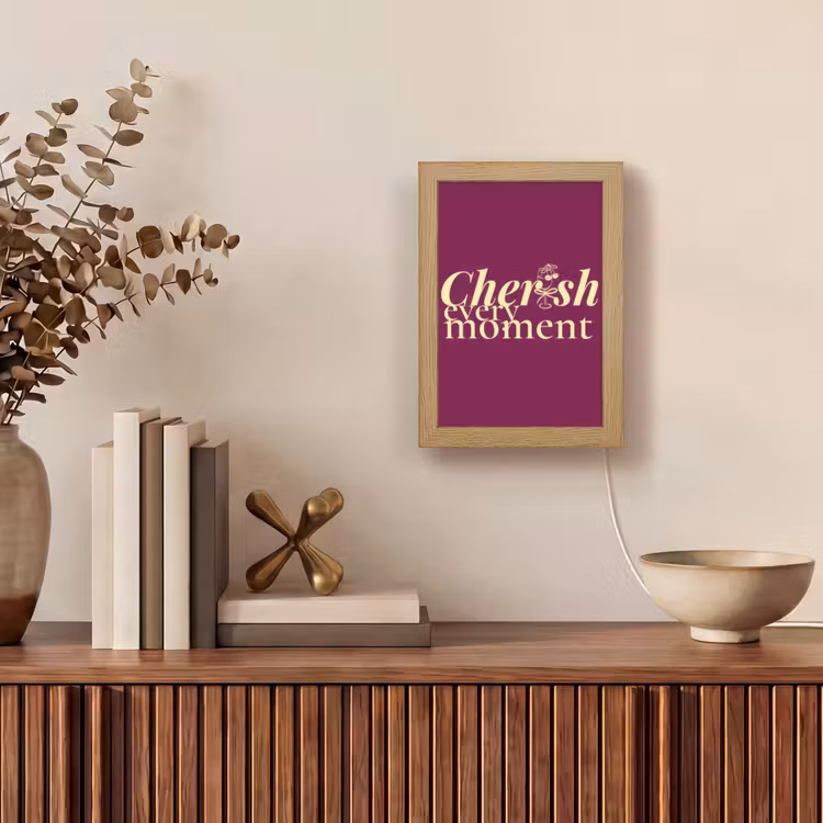 Cherish every moment - Cocktailglas - Bordeaux Light Box met kabel (Tafellamp) klein -sfeer2