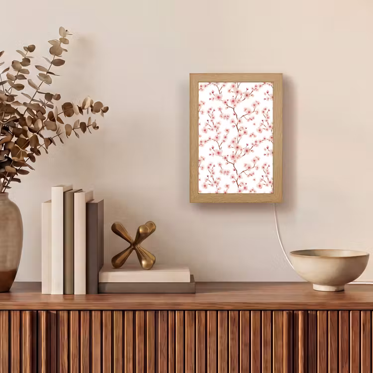 Kersenbloesem - Takken - Roze Light Box met kabel (Tafellamp) klein 925 -sfeer2