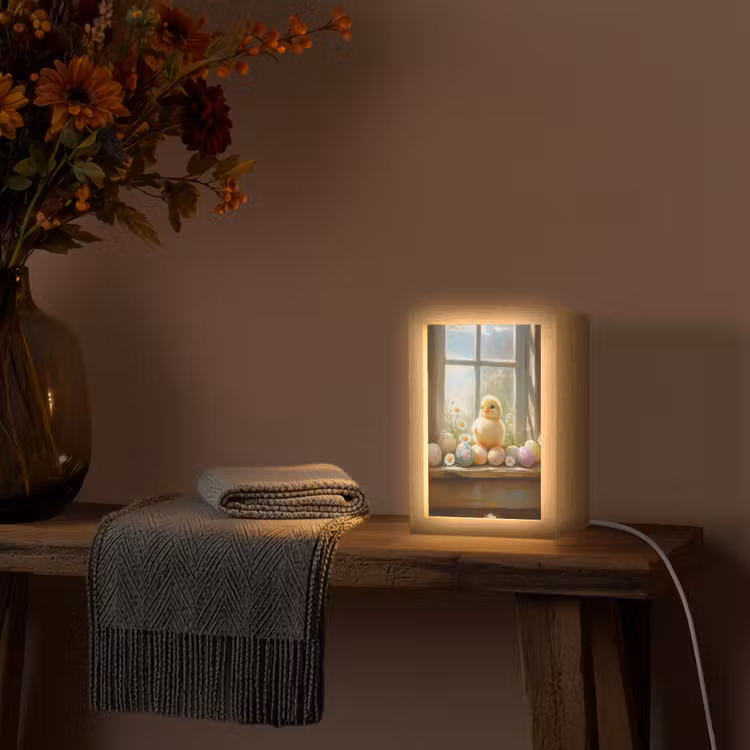 Kuiken - Raam - Paaseieren Light Box met kabel (Tafellamp) klein -sfeer4