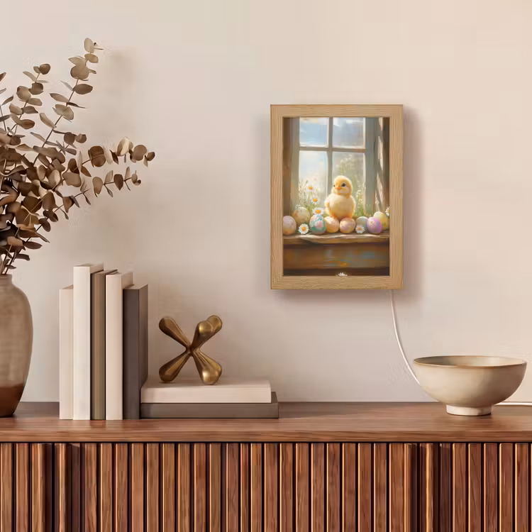 Kuiken - Raam - Paaseieren Light Box met kabel (Tafellamp) klein -sfeer2