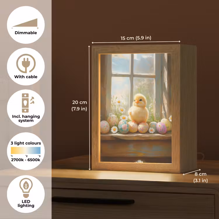 Kuiken - Raam - Paaseieren Light Box met kabel (Tafellamp) klein -USP_EN