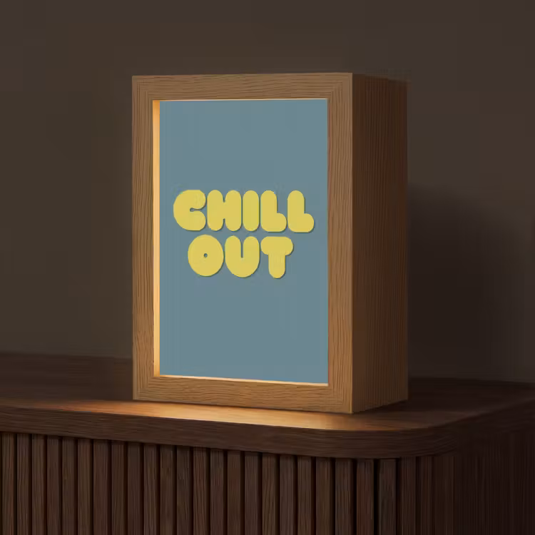 Chill out - Geel - Blauw Light Box met kabel (Tafellamp) klein -z3d_website