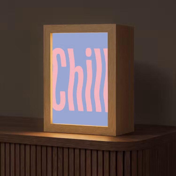 Chill - Roze - Blauw - Golvend Light Box met kabel (Tafellamp) klein -z3d_website