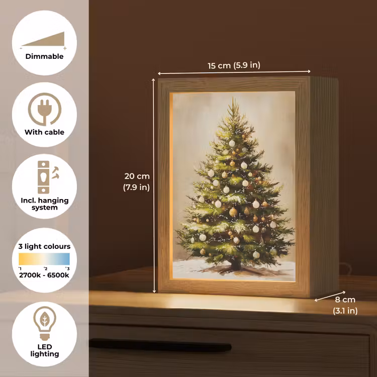 Kerst - Sfeer - Groen Light Box met kabel (Tafellamp) klein -USP_EN